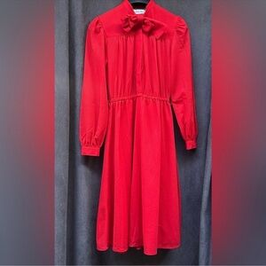 Vintage red secretary dress 70s
